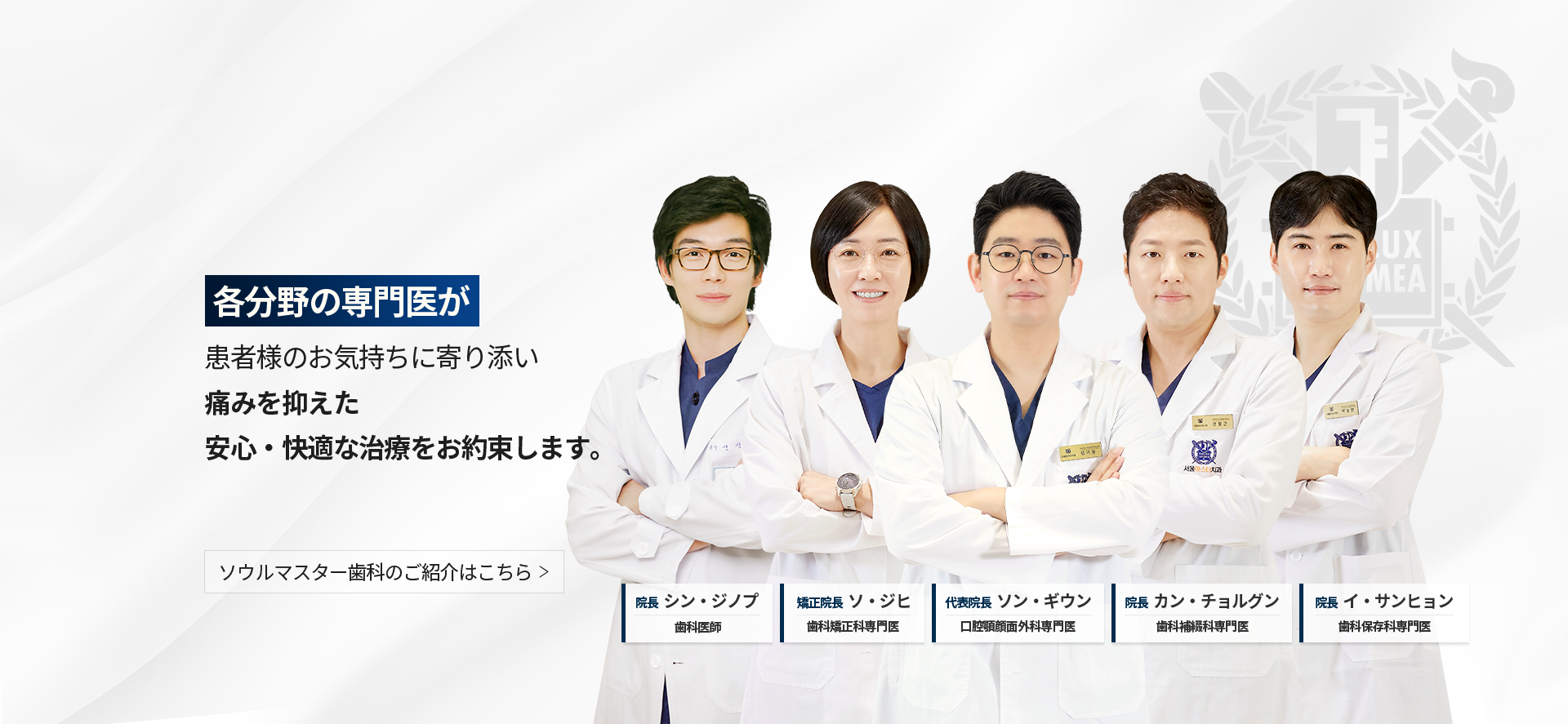 서울대-치과병원-출신-의료진이-환자의-마음을-이해하는-통증을-줄인-편안한-치료를-약속드립니다-교정원장-서지희-치과교정과-전문의-대표원장-성기웅-구강악안면외과-전문의-원장-강철근-치과보철과-전문의-원장-한경환-치과보철과-전문의-서울마스터치과-소개-바로가기